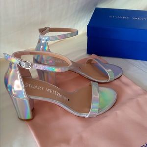 NEW STUART WEITZMAN Nearlynude Leather Strap Sandal